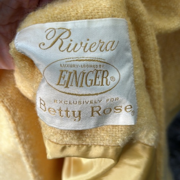 Vintage Butter Yellow Wool Trench Coat Riviera  Loomed by Einiger for Betty Rose - Picture 5 of 8